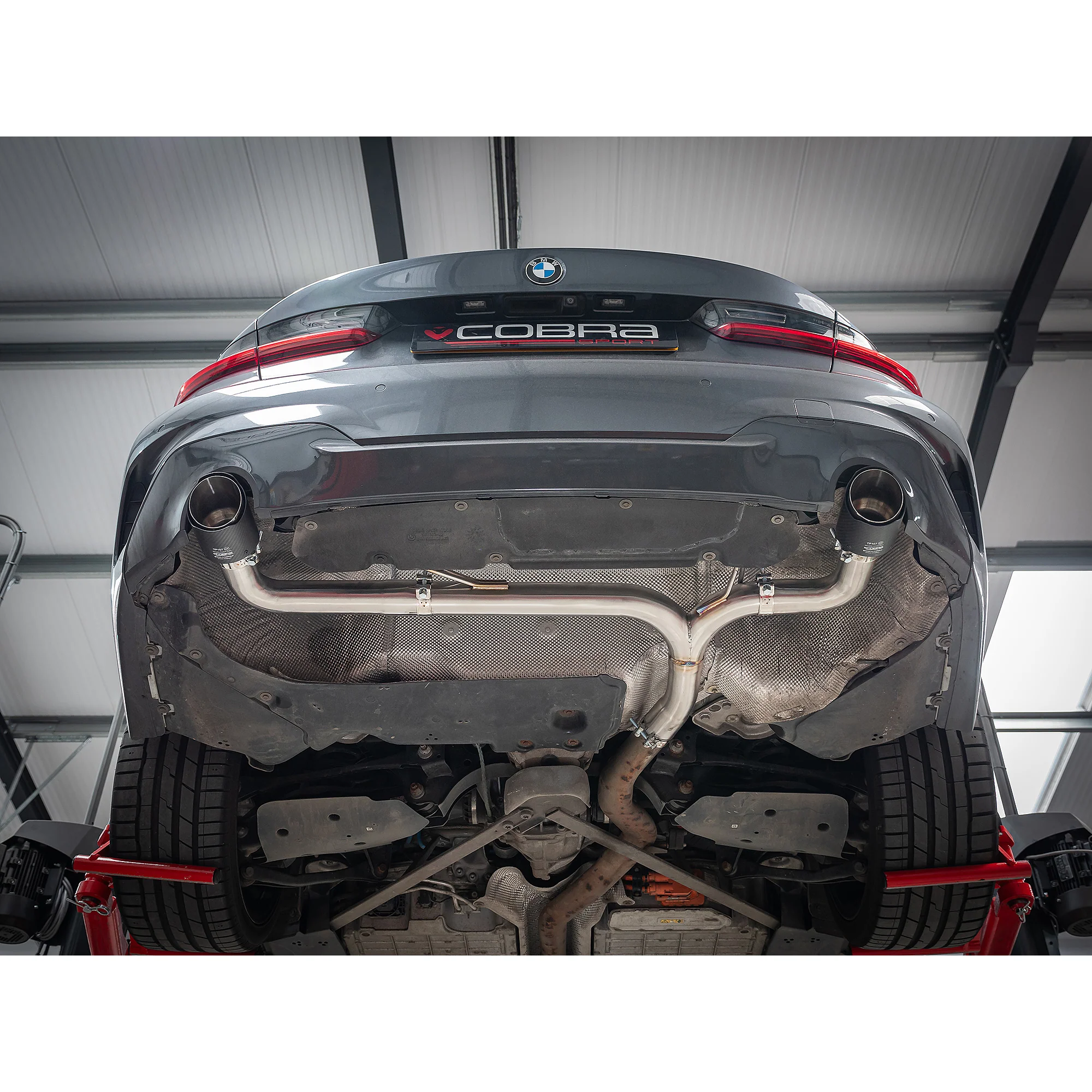 BMW 330e (G20) (19>) Non-Valved Venom Dual Exit Rear Axle Back Performance Exhaust - Image 3