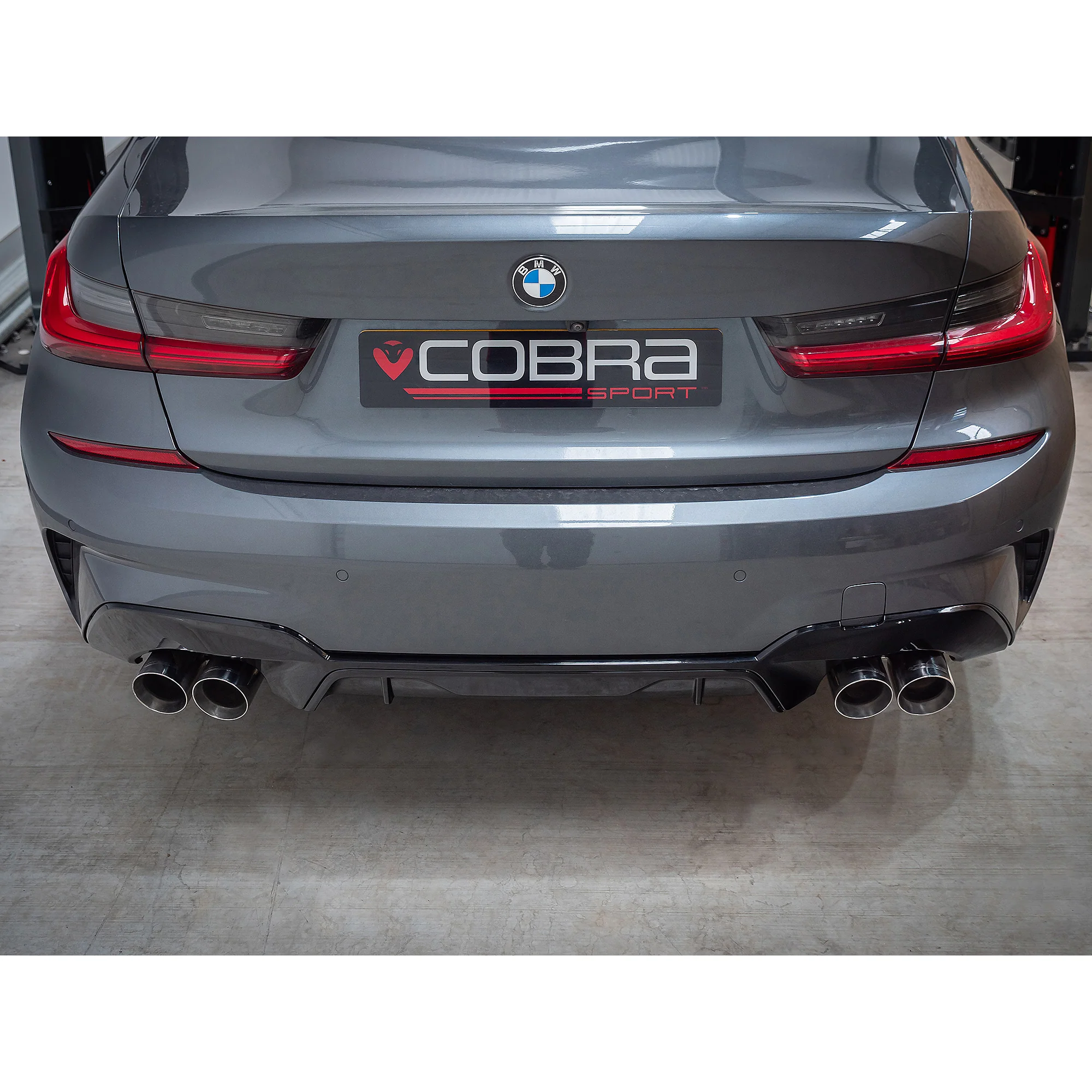 BMW 330e (G20) (19>) Non-Valved Venom Quad Exit Rear Axle Back M3 Style Performance Exhaust - Image 10