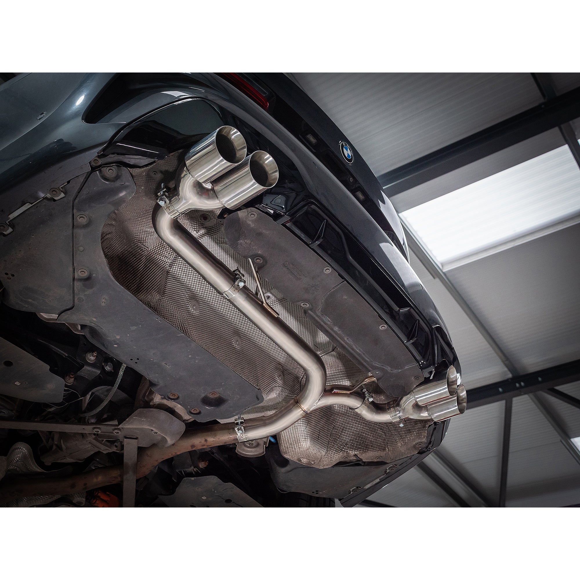 BMW 330e (G20) (19>) Non-Valved Venom Quad Exit Rear Axle Back M3 Style Performance Exhaust - Image 3