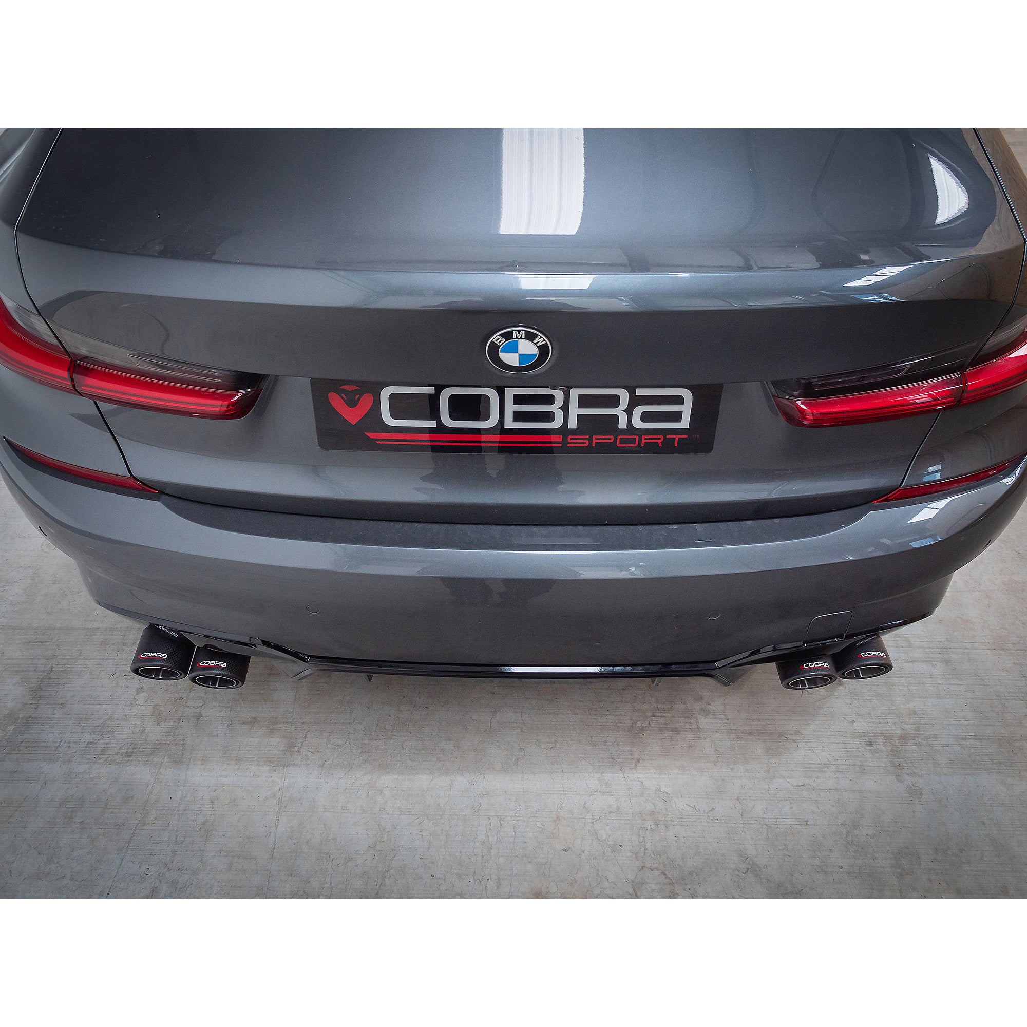BMW 330e (G20) (19>) Non-Valved Venom Quad Exit Rear Axle Back M3 Style Performance Exhaust - Image 7