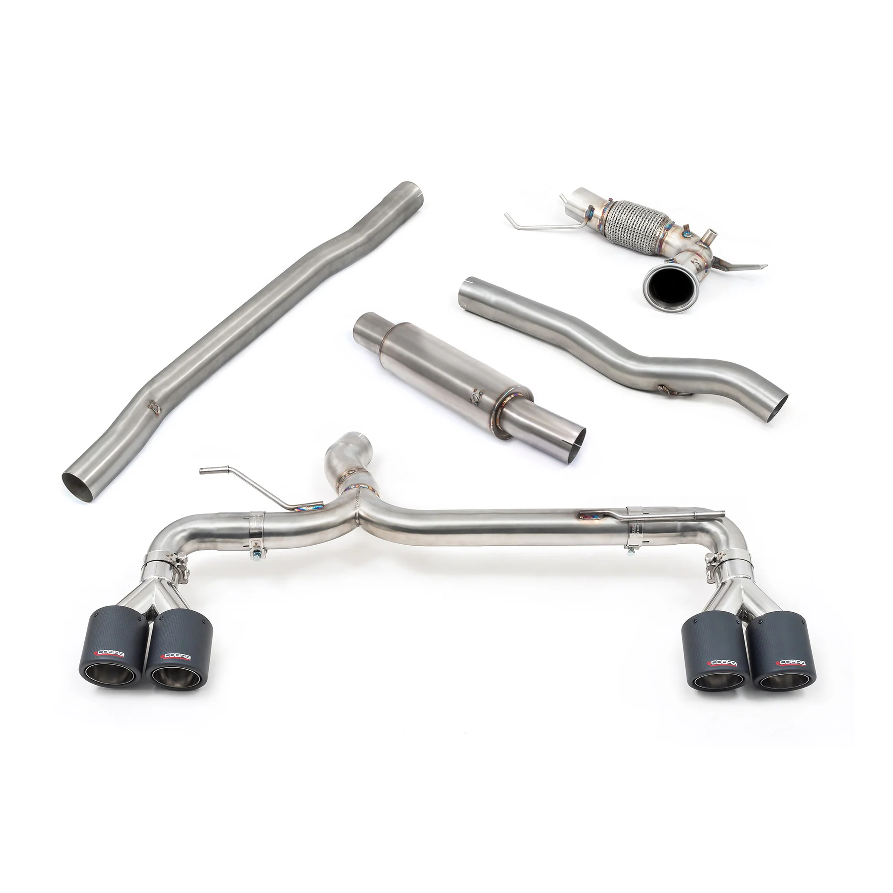 BMW M135i (F40) Venom Quad Exit Turbo Back M3 Style Race Box Delete Performance Exhaust - Image 9