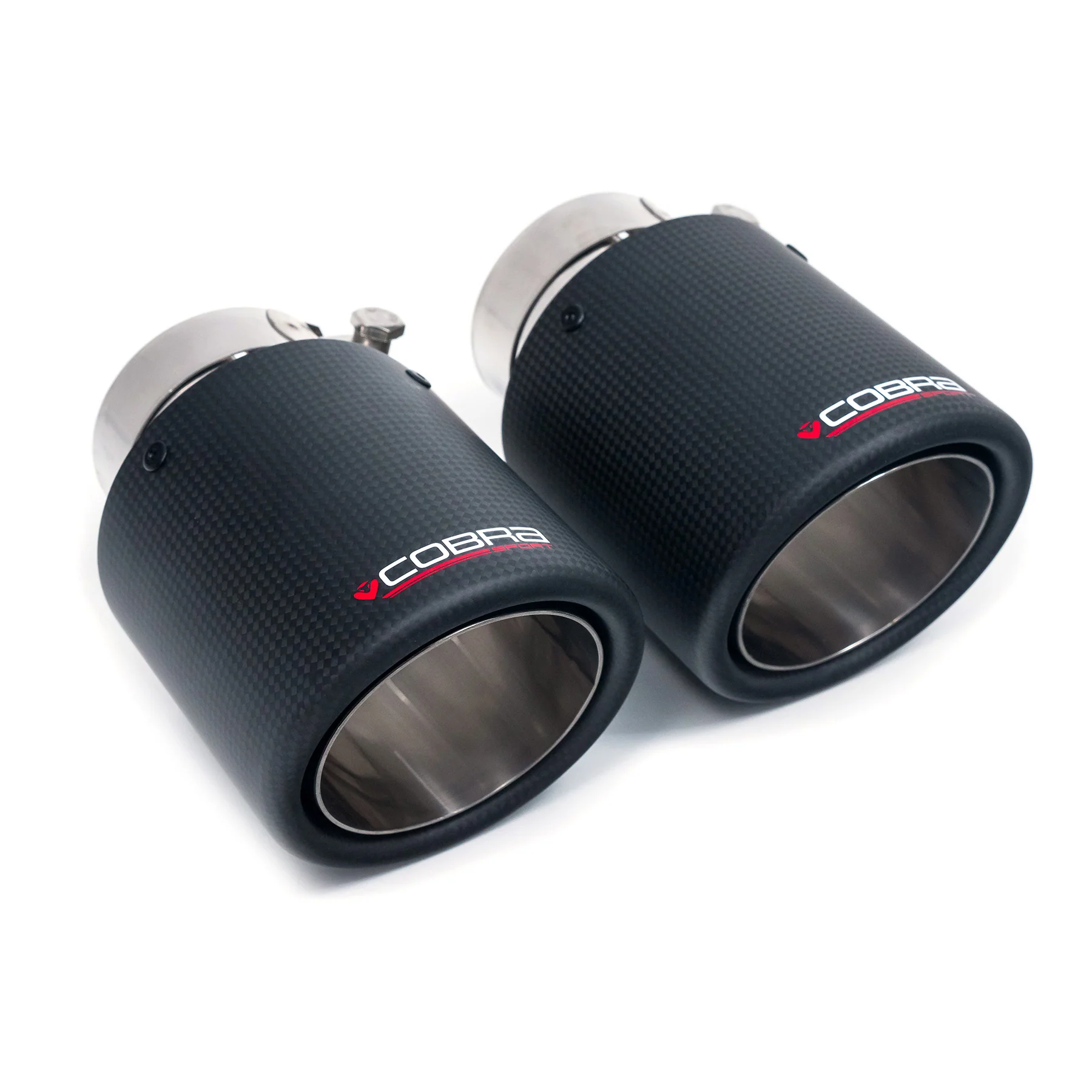 Pair of 3.5" Inward Rolled Slash Cut Carbon Fibre Tips TP110-CF-2