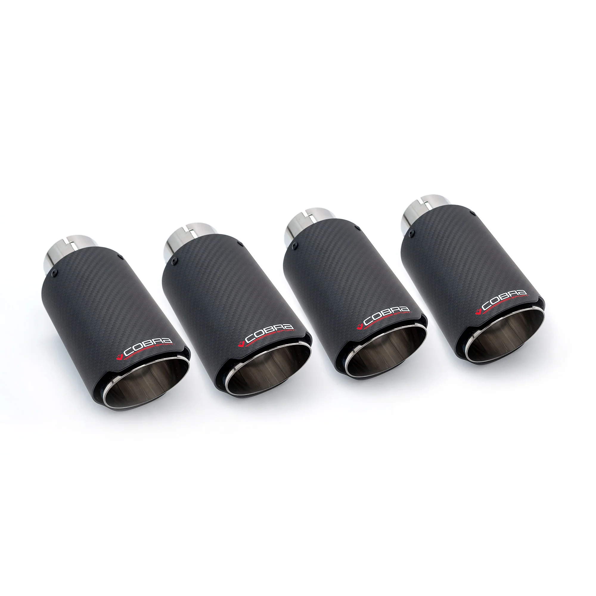 Set of 4 - 3.5" Inward Rolled Slash Cut Carbon Fibre Tips TP111-CF-4