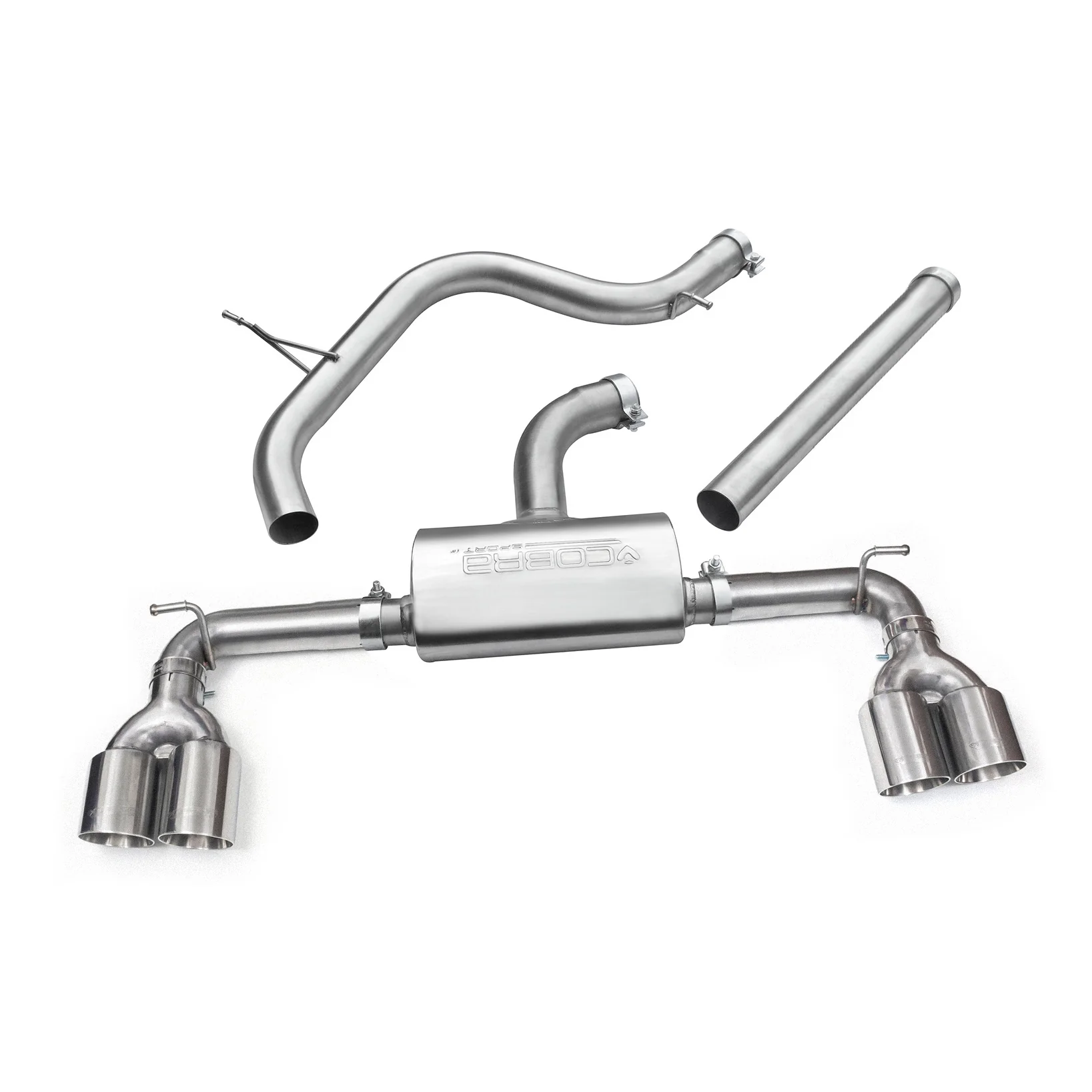 VW Golf GTI (MK7) 2.0 TSI (5G) (12-17) Quad Exit Cat Back Golf R Style Performance Exhaust - Image 8